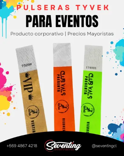 Pulseras Tyveck para Eventos 100 unds